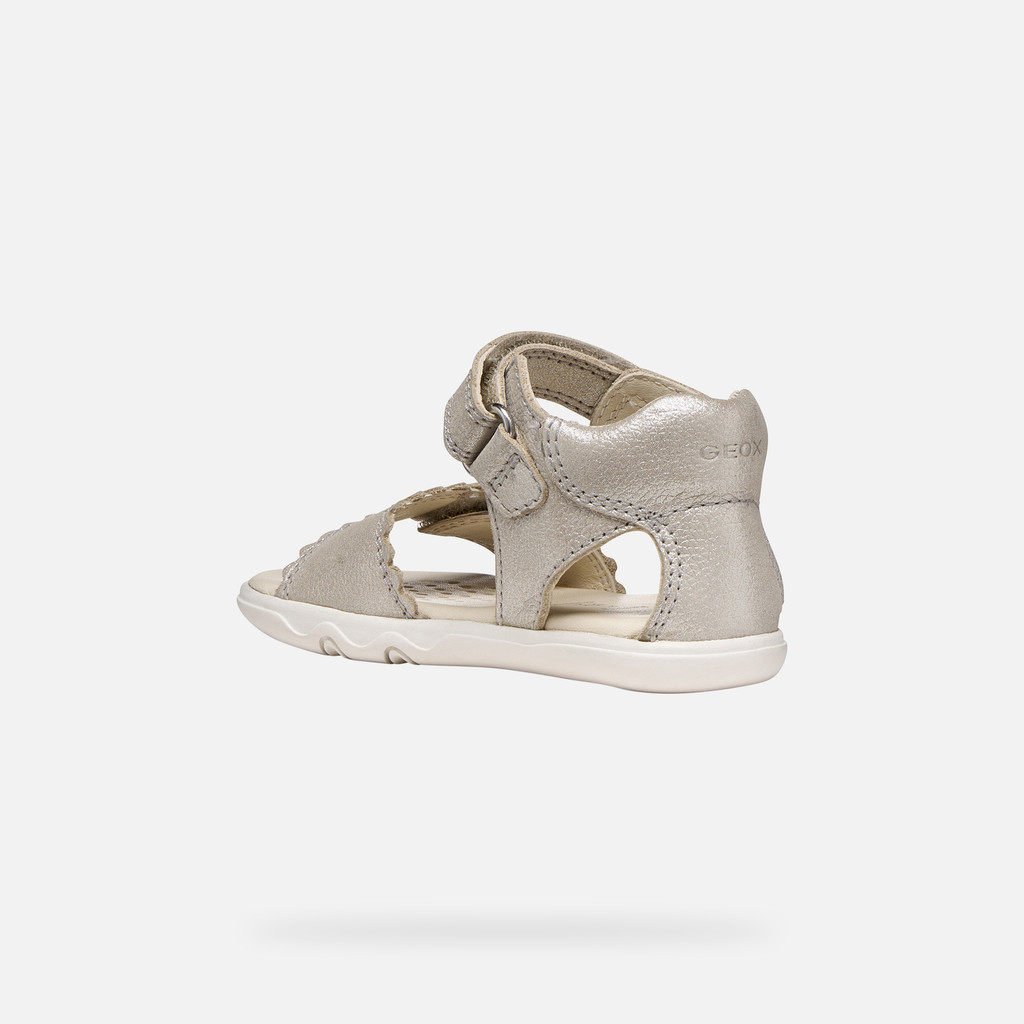 Sandales &agrave; scratch SANDAL STEPPIEUP PETITE FILLE Beige - image number 3 | GEOX