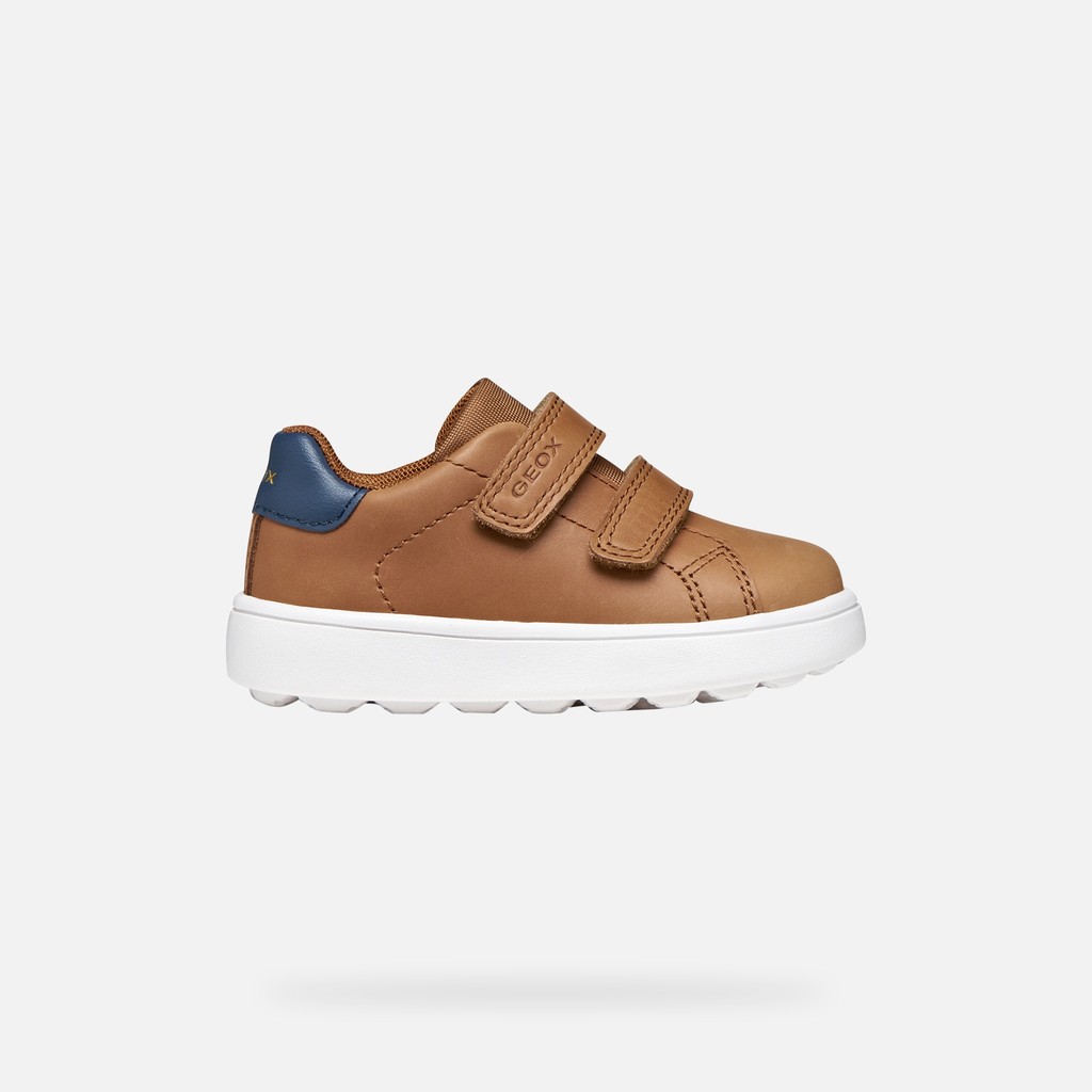 Sneakers with straps MINICUB TODDLER Cognac/Navy - image number 1 | GEOX
