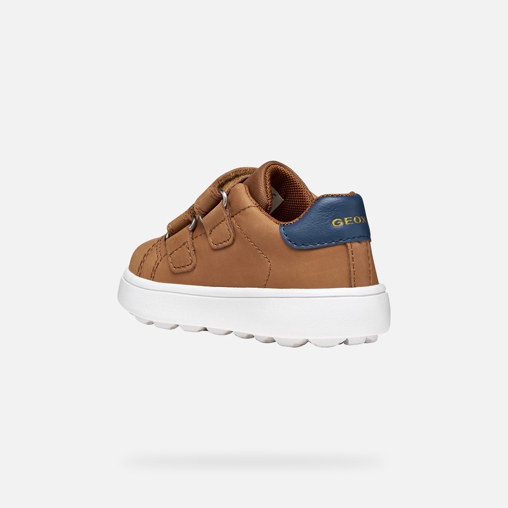 Sneakers with straps MINICUB TODDLER Cognac/Navy - image number 3 | GEOX