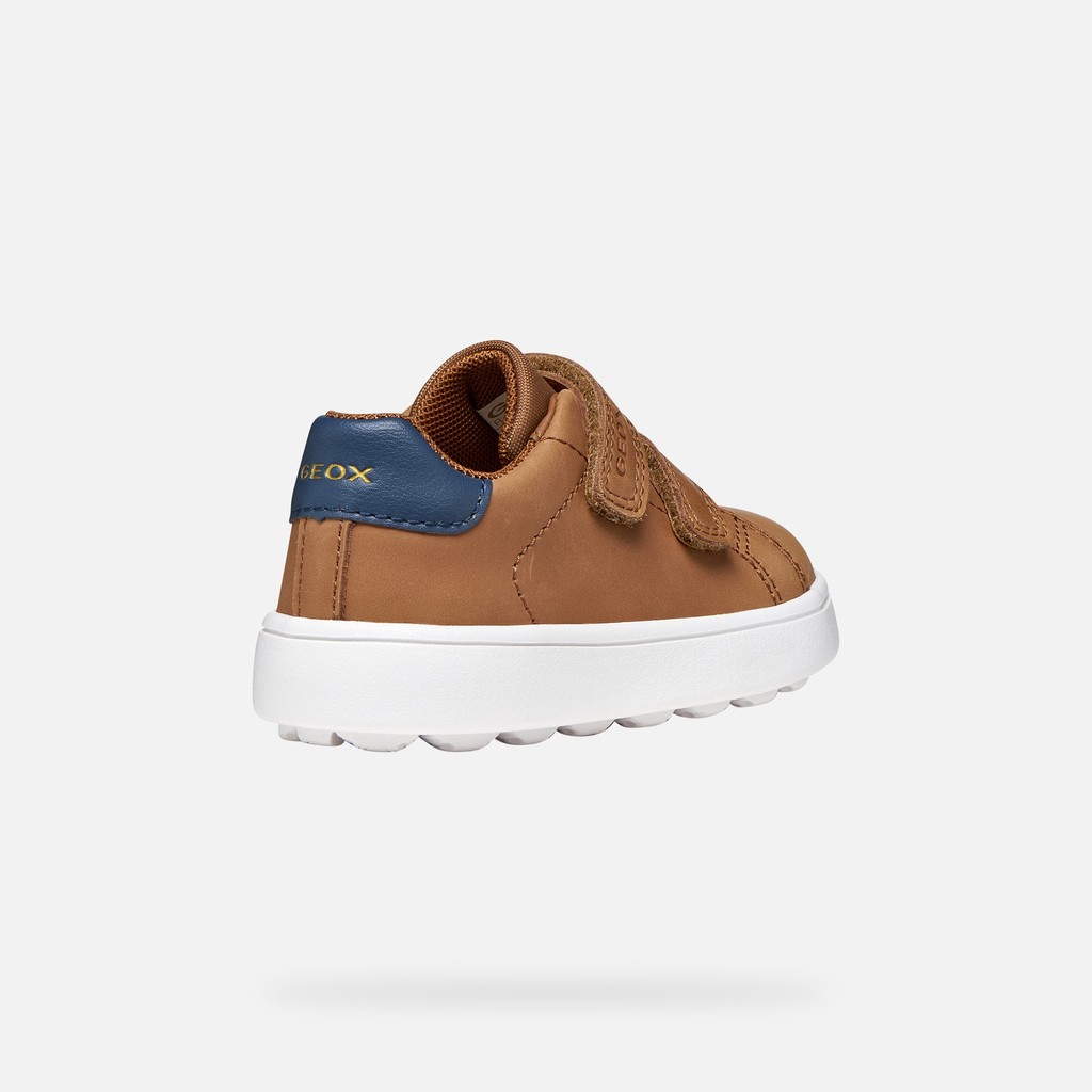 Sneakers with straps MINICUB TODDLER Cognac/Navy - image number 4 | GEOX