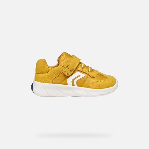 Lightweight and flexible Barefoot shoes FOOT-RUN BABY Ochre/White - image number 1 | GEOX