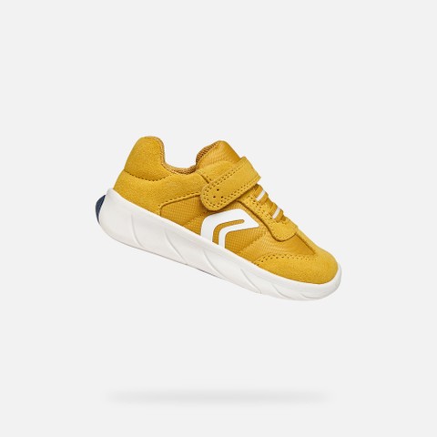 Lightweight and flexible Barefoot shoes FOOT-RUN BABY Ochre/White | GEOX