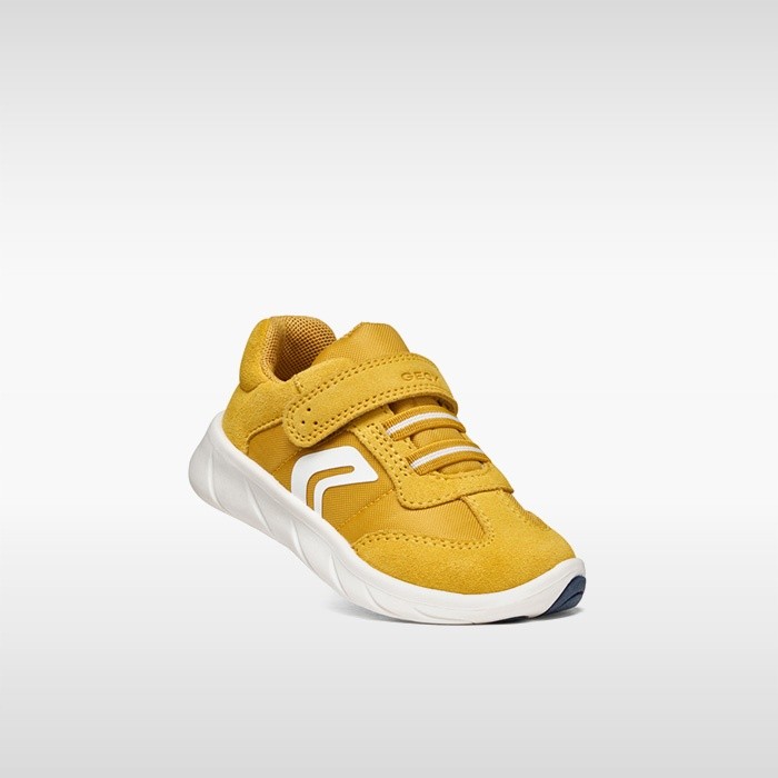 Lightweight and flexible Barefoot shoes FOOT-RUN BABY Ochre/White | GEOX