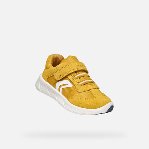 Lightweight and flexible Barefoot shoes FOOT-RUN BABY Ochre/White - image number 4 | GEOX