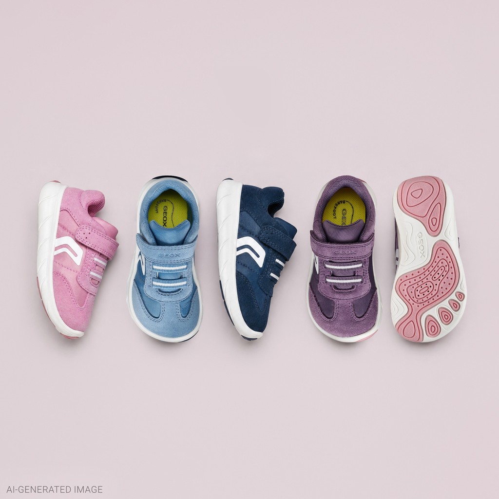 Chaussures Barefoot souples FOOT-RUN B&Eacute;B&Eacute; Rose fonc&eacute;/Blanc - image number 9 | GEOX
