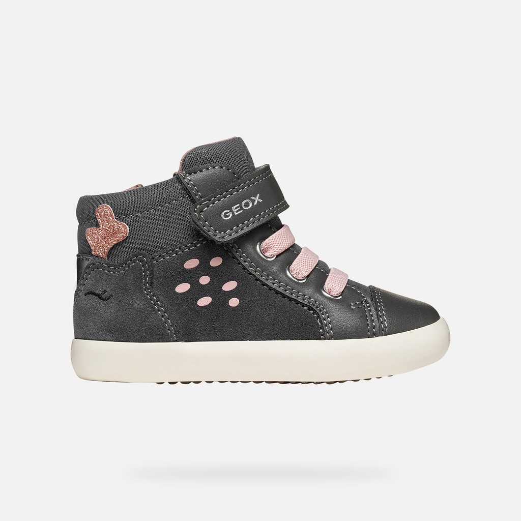 Chaussures &agrave; scratch GISLI PETITE FILLE Gris fonc&eacute; - image number 1 | GEOX