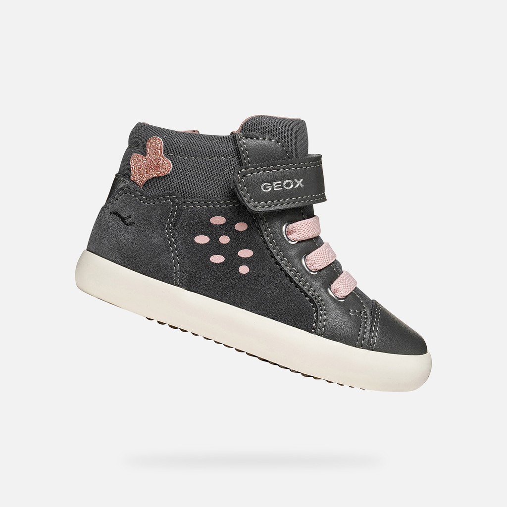 Chaussures &agrave; scratch GISLI PETITE FILLE Gris fonc&eacute; - image number 0 | GEOX