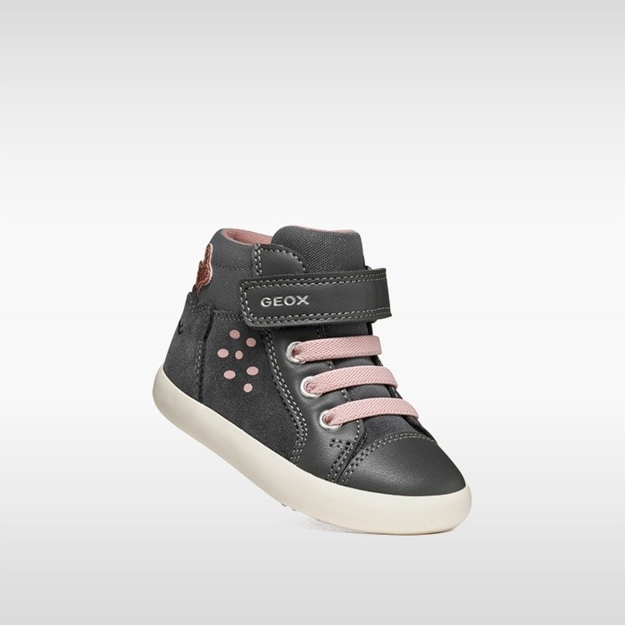 Chaussures &agrave; scratch GISLI PETITE FILLE Gris fonc&eacute; | GEOX