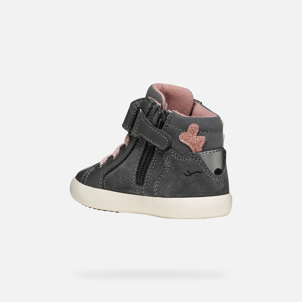 Chaussures &agrave; scratch GISLI PETITE FILLE Gris fonc&eacute; - image number 3 | GEOX