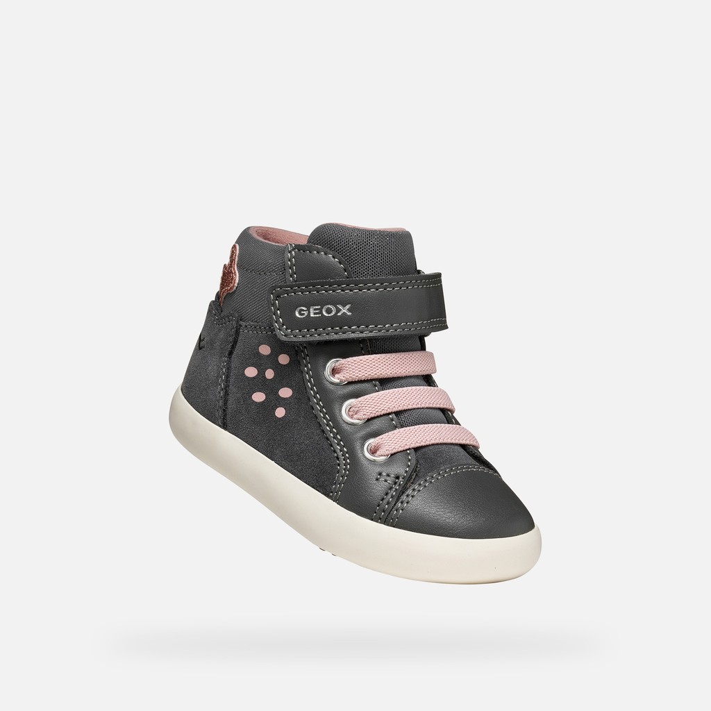 Chaussures &agrave; scratch GISLI PETITE FILLE Gris fonc&eacute; - image number 4 | GEOX