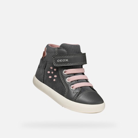 Chaussures &agrave; scratch GISLI PETITE FILLE Gris fonc&eacute; - image number 4 | GEOX
