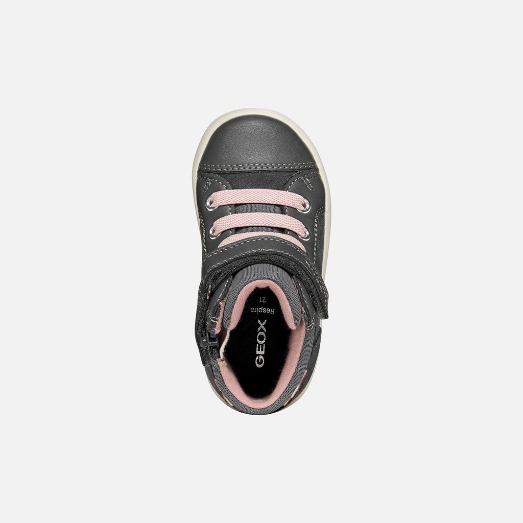 Chaussures &agrave; scratch GISLI PETITE FILLE Gris fonc&eacute; - image number 5 | GEOX
