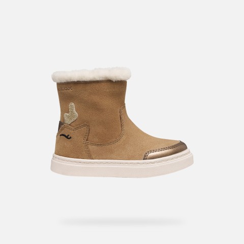 Stiefeletten mit Fell NASHIK KLEINKIND M&Auml;DCHEN Cognac - image number 1 | GEOX