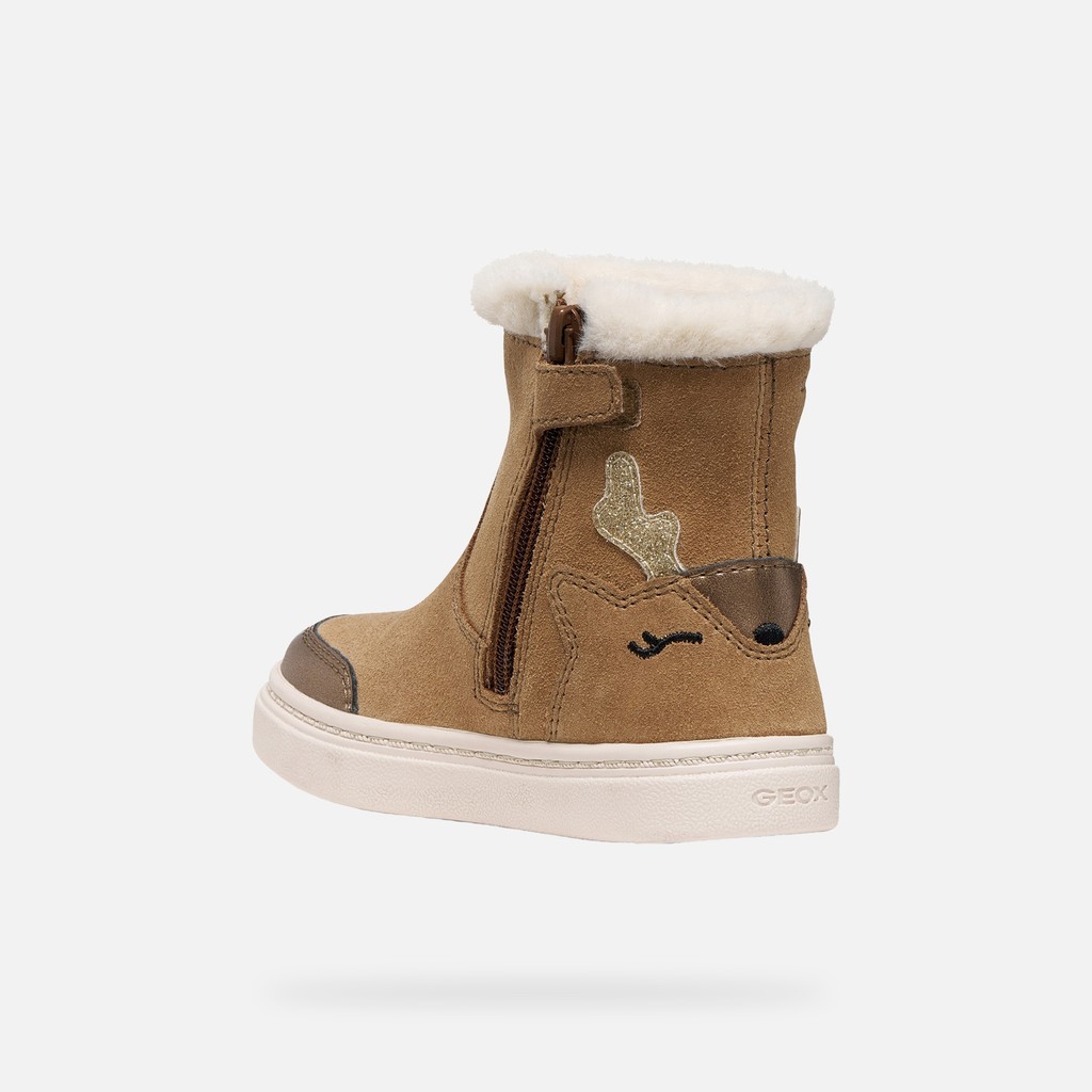 Stiefeletten mit Fell NASHIK KLEINKIND M&Auml;DCHEN Cognac - image number 3 | GEOX