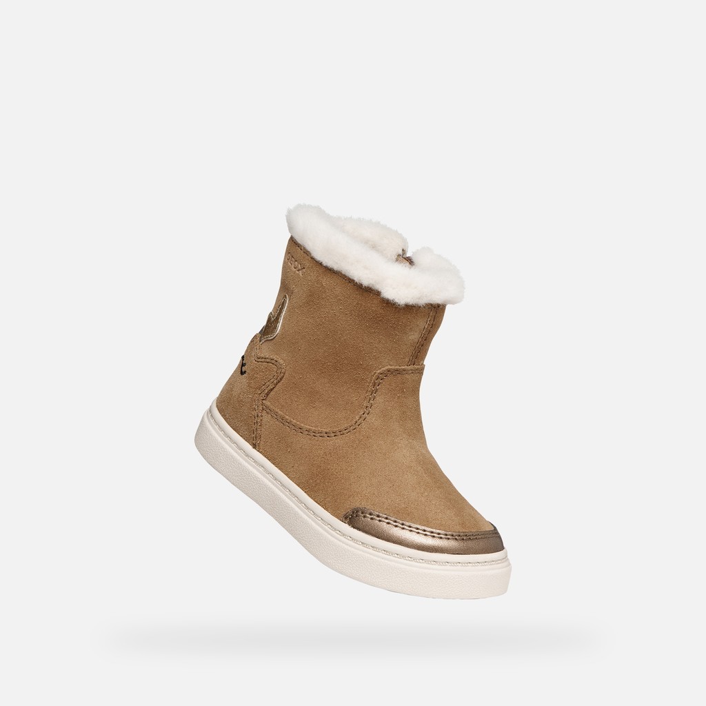 Stiefeletten mit Fell NASHIK KLEINKIND M&Auml;DCHEN Cognac - image number 4 | GEOX