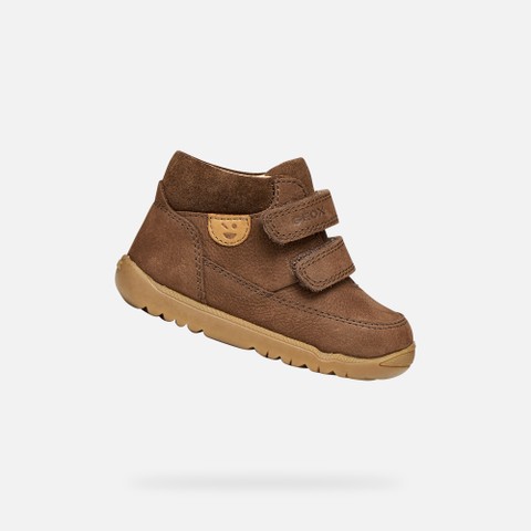 Scarpe primi passi con strappo MACCHIA NEONATO Marrone scuro | GEOX