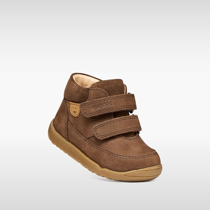 Scarpe primi passi con strappo MACCHIA NEONATO Marrone scuro | GEOX