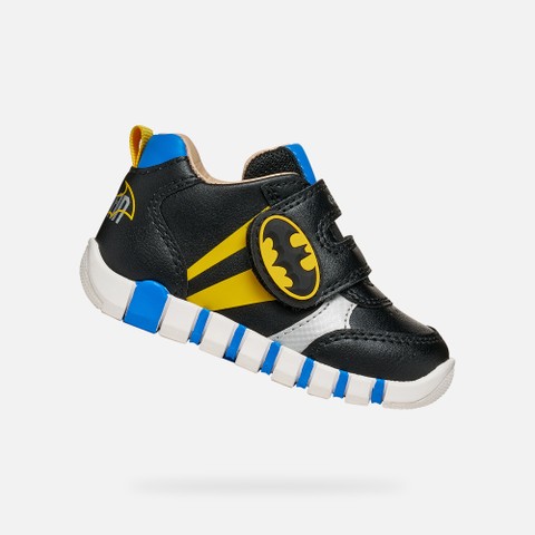 Chaussures premiers pas Batman IUPIDOO B&Eacute;B&Eacute; GAR&Ccedil;ON Noir/Jaune | GEOX