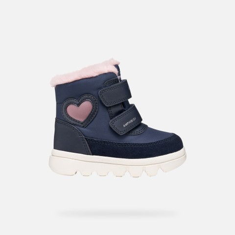 Waterproof ankle boots WILLABOOM ABX TODDLER GIRL Navy/Old rose - image number 1 | GEOX