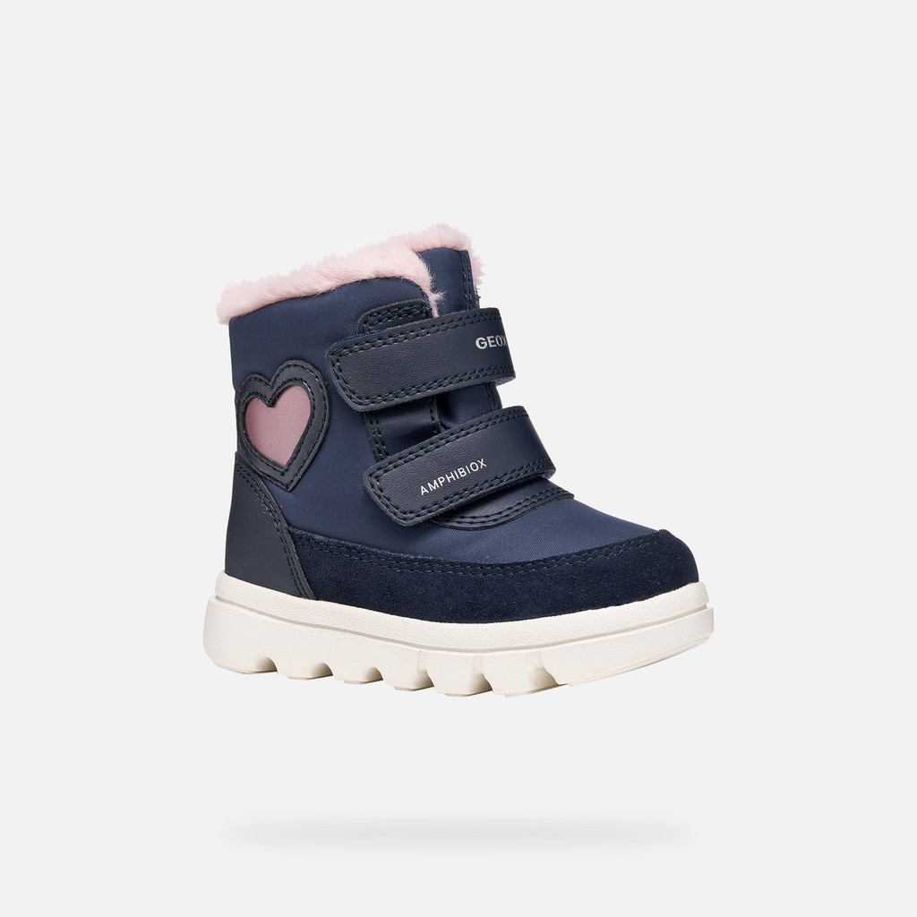 Waterproof ankle boots WILLABOOM ABX TODDLER GIRL Navy/Old rose - image number 2 | GEOX