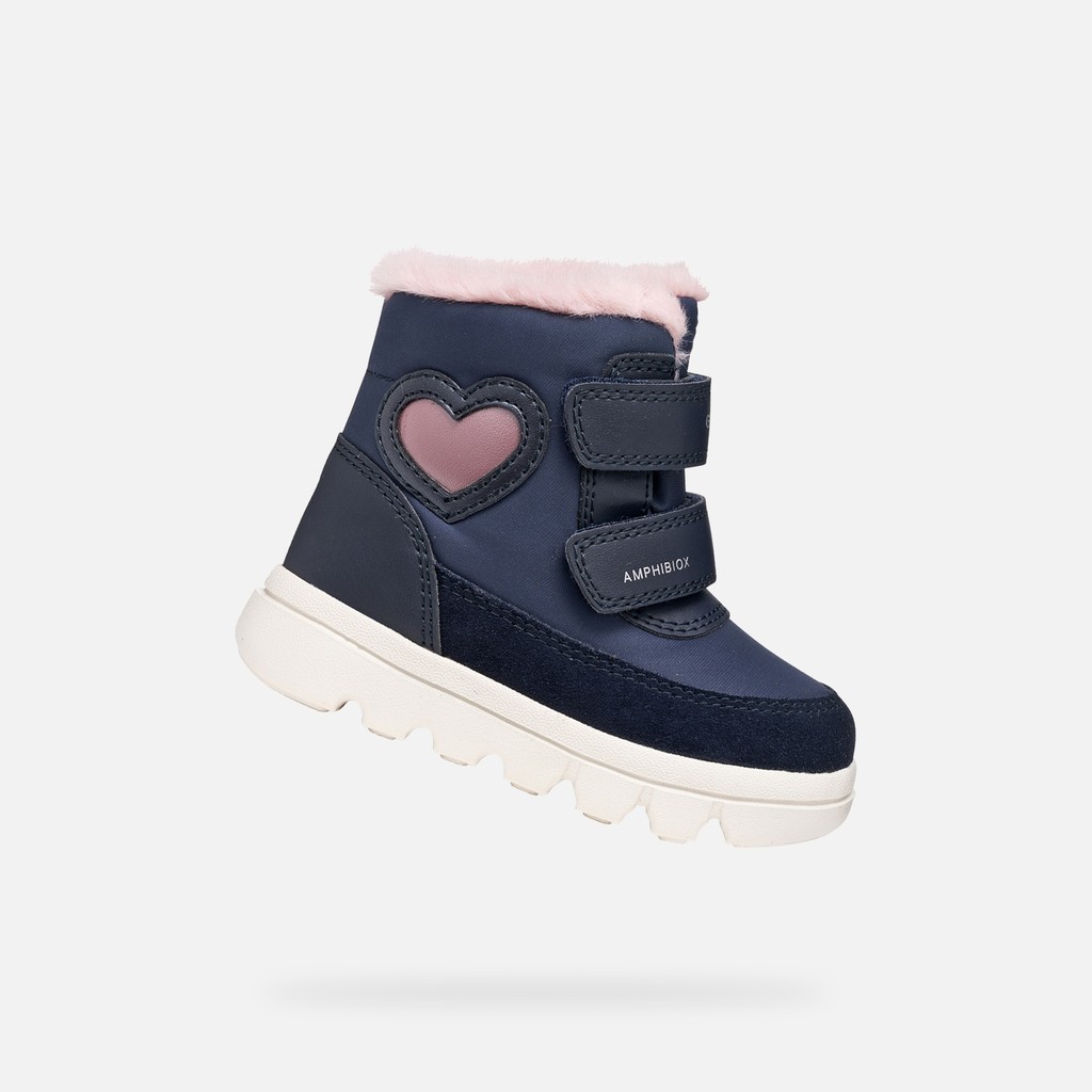 Waterproof ankle boots WILLABOOM ABX TODDLER GIRL Navy/Old rose - image number 0 | GEOX