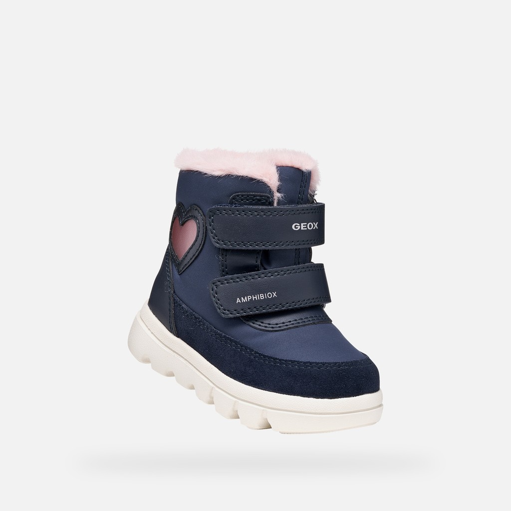 Waterproof ankle boots WILLABOOM ABX TODDLER GIRL Navy/Old rose - image number 4 | GEOX