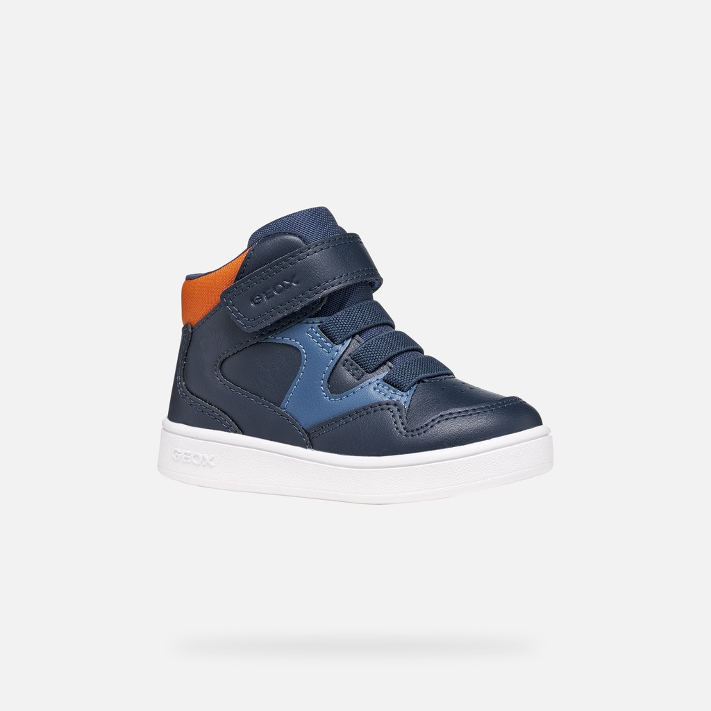 Scarpe con strappo ECLYPER BIMBO Blu navy/Arancione - image number 2 | GEOX