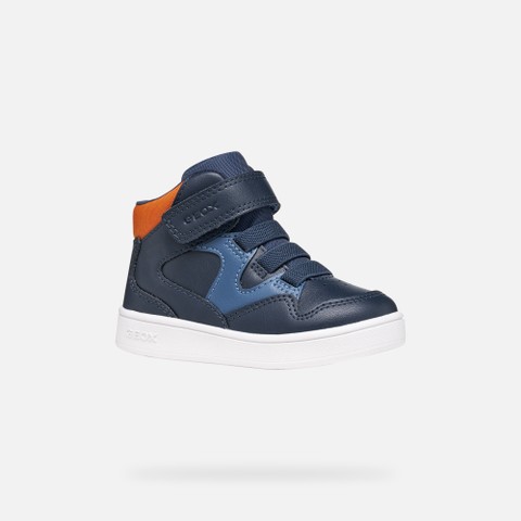 Scarpe con strappo ECLYPER BIMBO Blu navy/Arancione - image number 2 | GEOX