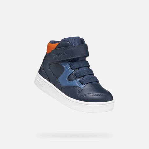 Scarpe con strappo ECLYPER BIMBO Blu navy/Arancione - image number 4 | GEOX