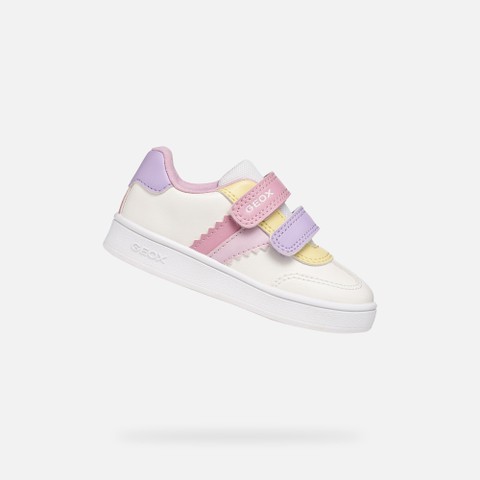 Velcro shoes ECLYPER TODDLER GIRL Optic White/Rose | GEOX