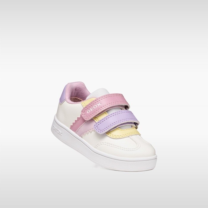 Velcro shoes ECLYPER TODDLER GIRL Optic White/Rose | GEOX