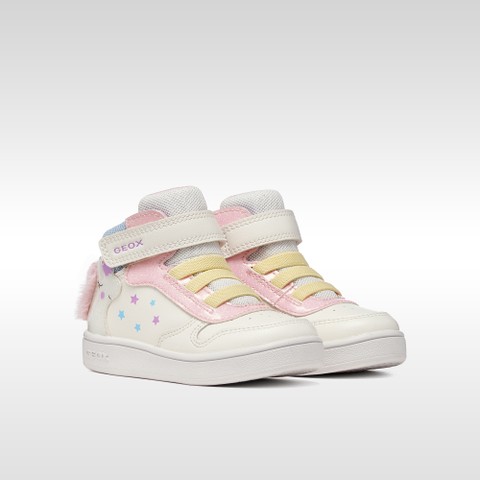 Chaussures &agrave; scratch ECLYPER PETITE FILLE Blanc/Rose - image number 7 | GEOX