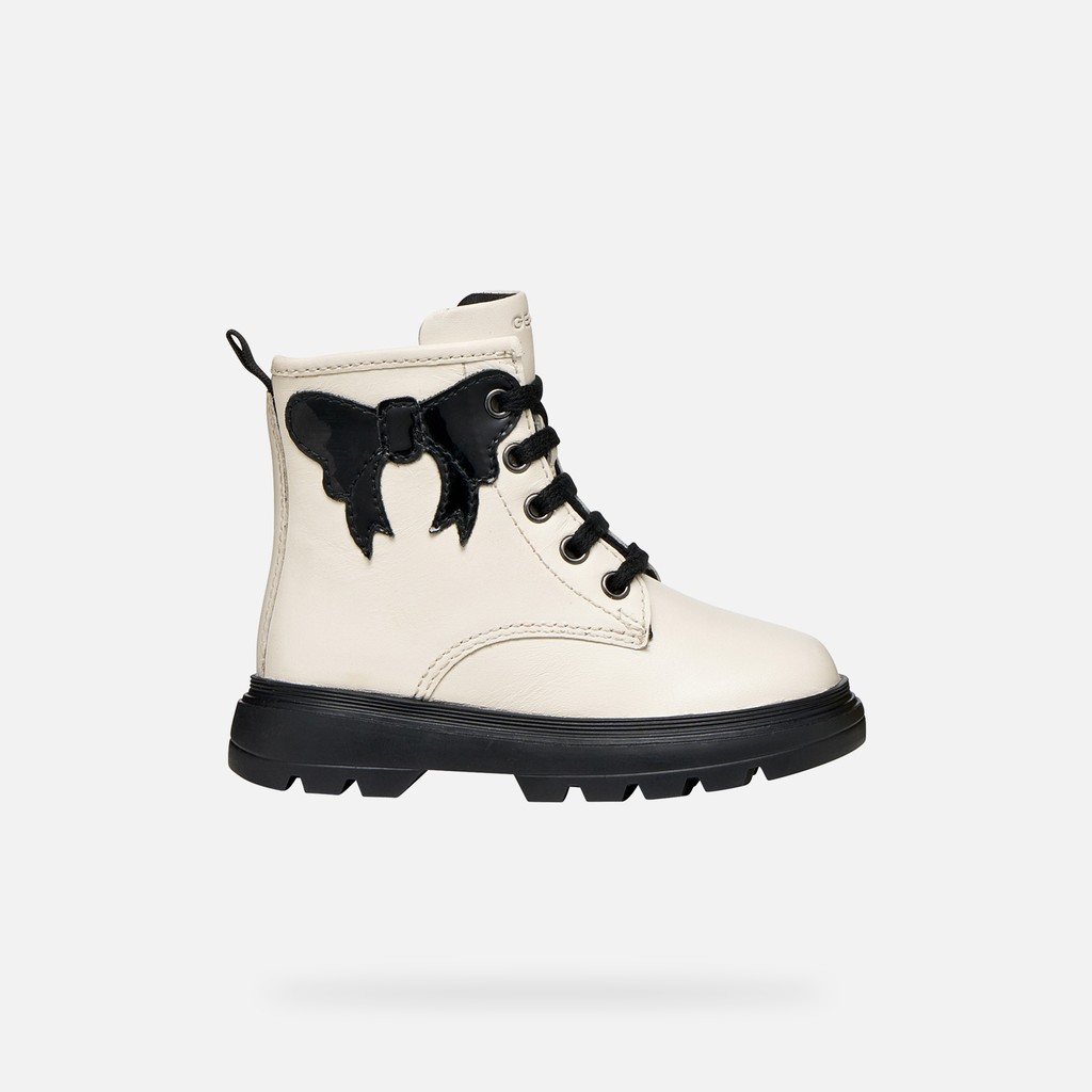 Combat boots KIDDARTAH TODDLER Light ivory/Black - image number 1 | GEOX