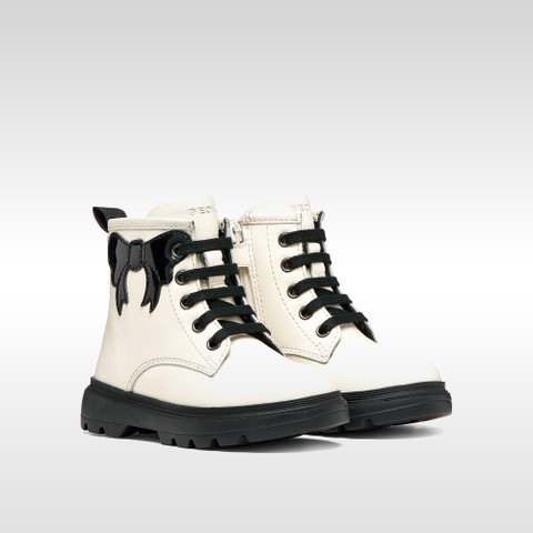 Rangers chaussures KIDDARTAH PETITE FILLE Ivoire clair/Noir - image number 7 | GEOX