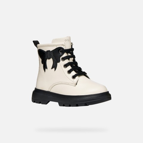 Combat boots KIDDARTAH TODDLER Light ivory/Black - image number 2 | GEOX