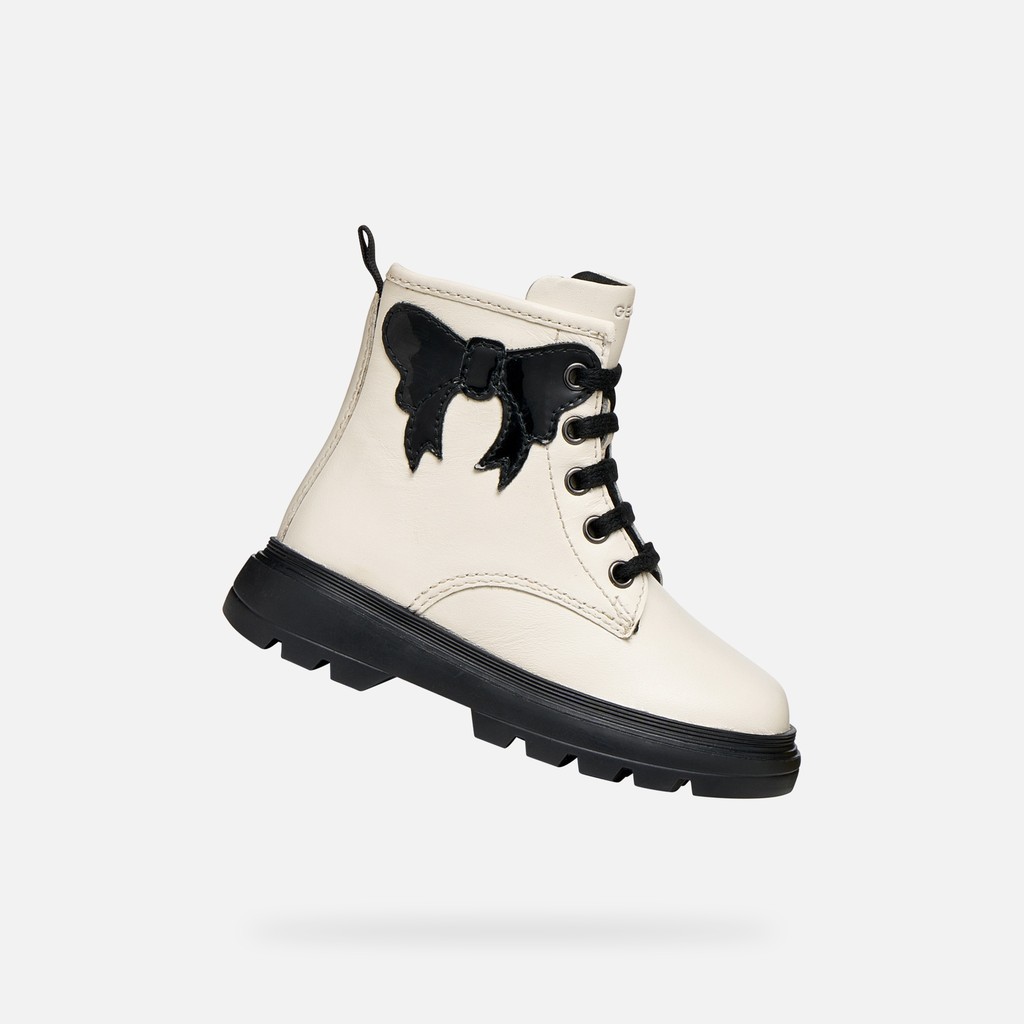 Combat boots KIDDARTAH TODDLER Light ivory/Black - image number 0 | GEOX