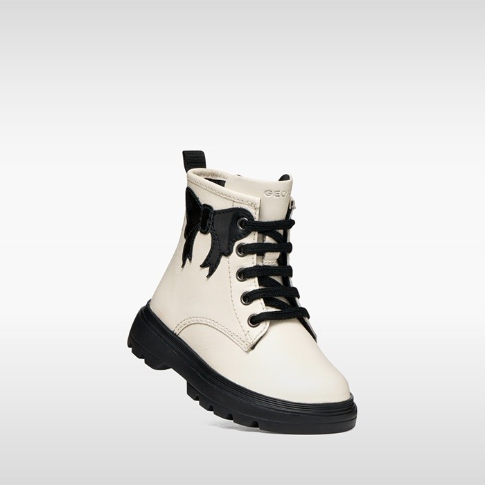 Combat boots KIDDARTAH TODDLER Light ivory/Black | GEOX