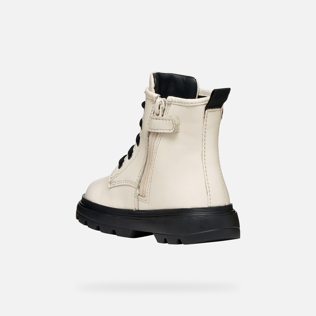 Combat boots KIDDARTAH TODDLER Light ivory/Black - image number 3 | GEOX