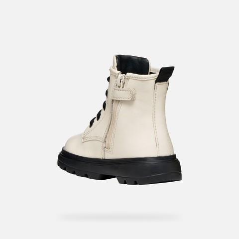 Combat boots KIDDARTAH TODDLER Light ivory/Black - image number 3 | GEOX