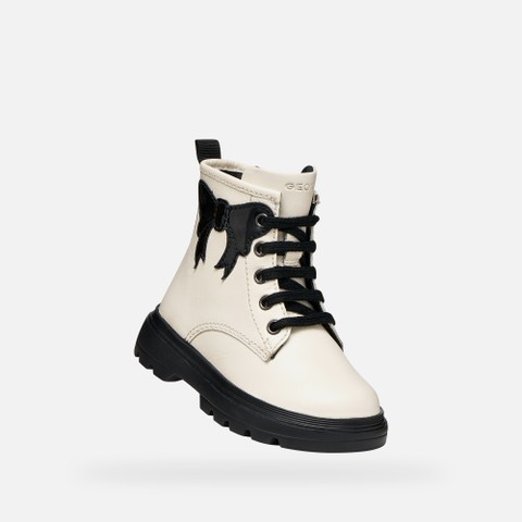Combat boots KIDDARTAH TODDLER Light ivory/Black - image number 4 | GEOX