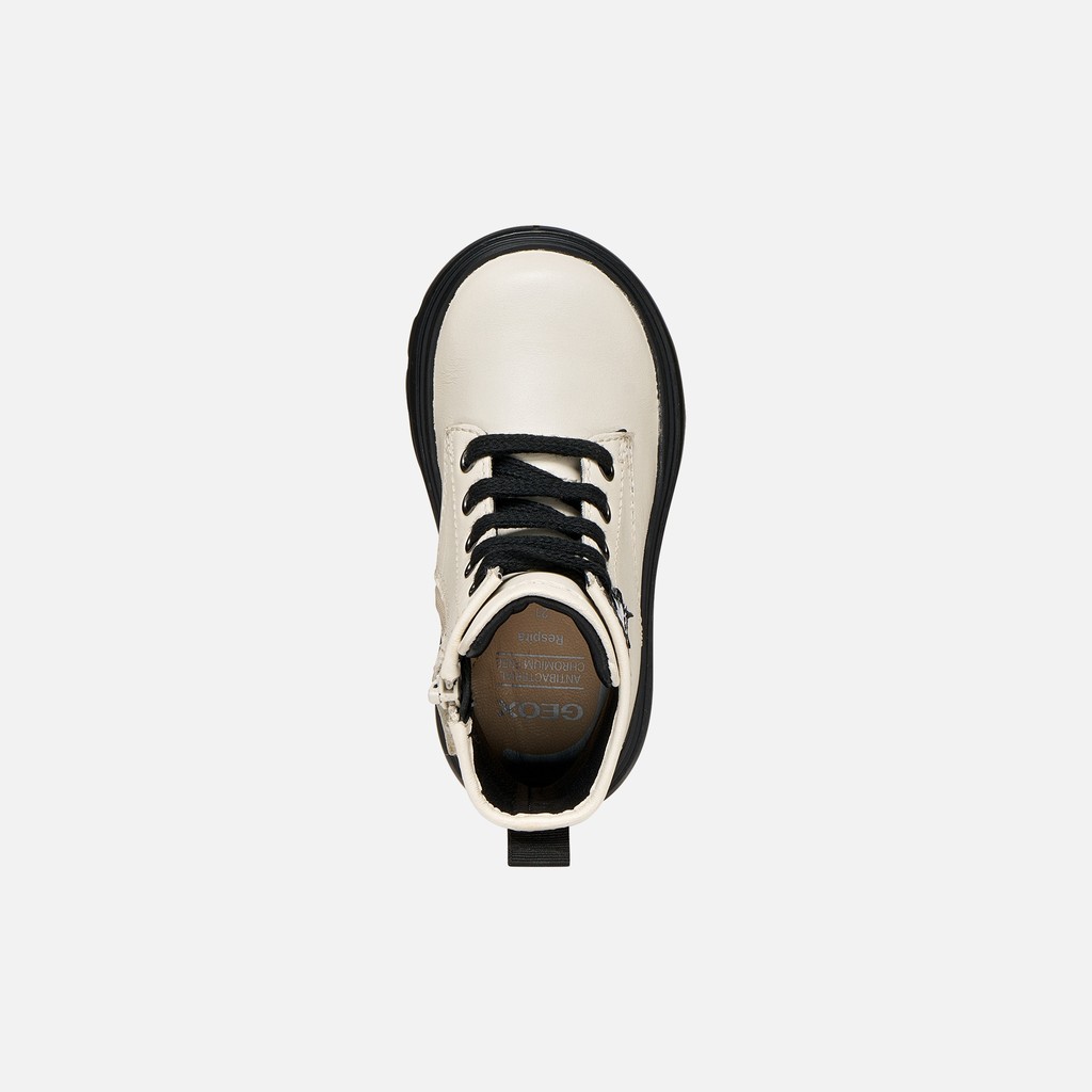 Combat boots KIDDARTAH TODDLER Light ivory/Black - image number 5 | GEOX