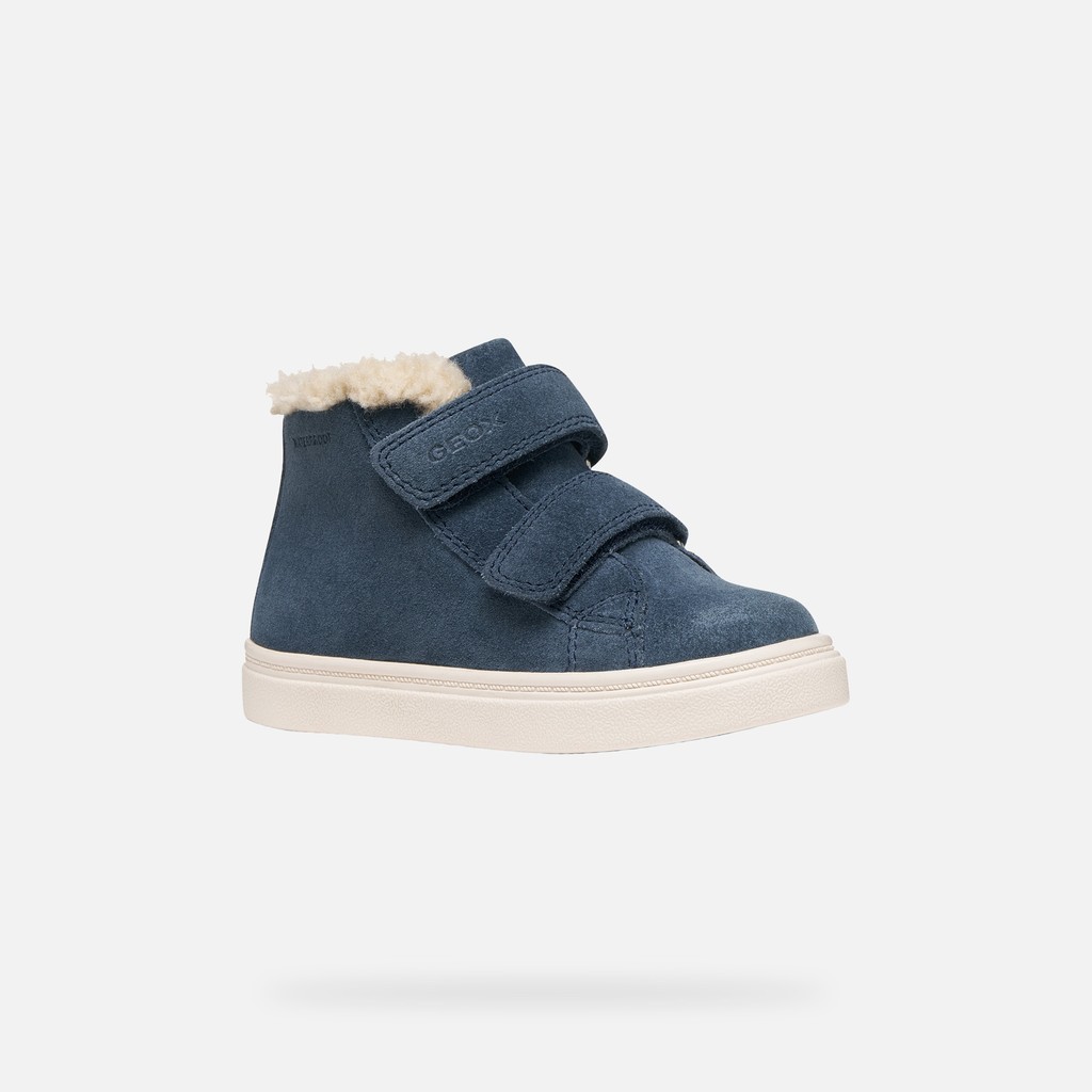 Chaussures avec fourrure NASHIK WPF   PETIT GAR&Ccedil;ON Bleu marine - image number 2 | GEOX