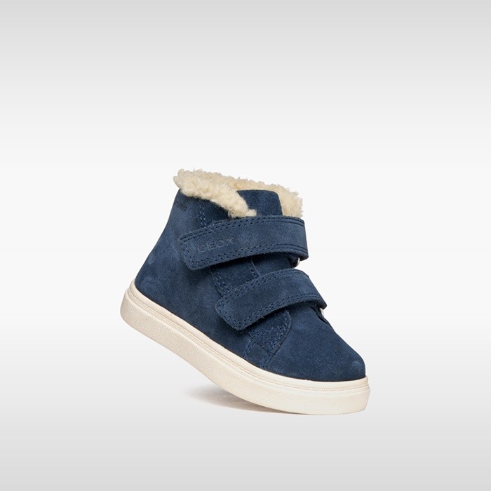 Chaussures avec fourrure NASHIK WPF   PETIT GAR&Ccedil;ON Bleu marine | GEOX