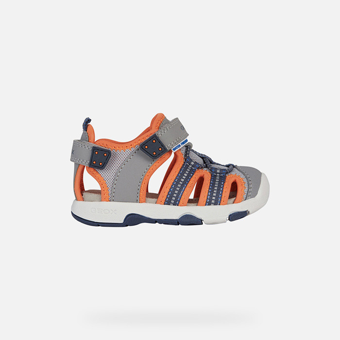 Closed toe sandals SANDAL MULTY   TODDLER Gray/Fluo orange | GEOX