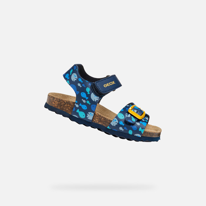 Open sandals SANDAL CHALKI TODDLER BOY Navy/Yellow | GEOX