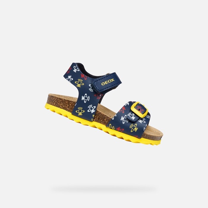Open sandals SANDAL CHALKI TODDLER BOY Navy/Yellow | GEOX