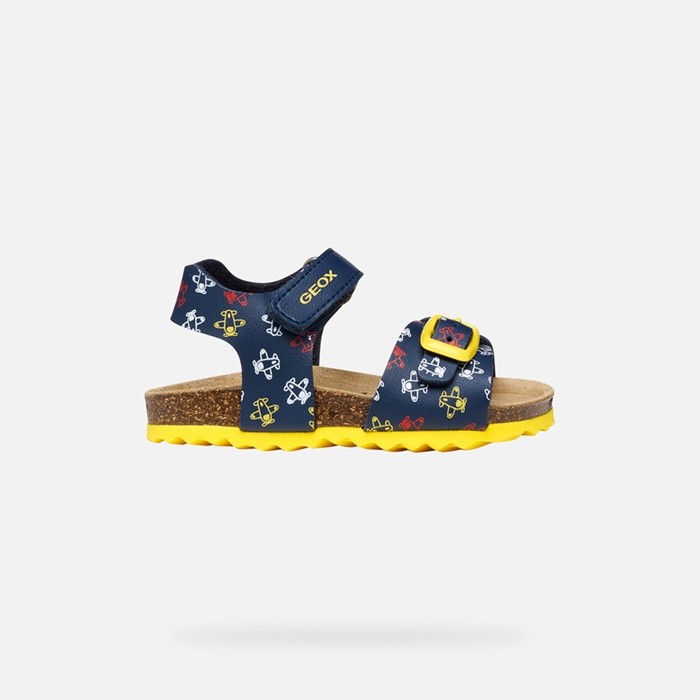 Open sandals SANDAL CHALKI TODDLER BOY Navy/Yellow | GEOX