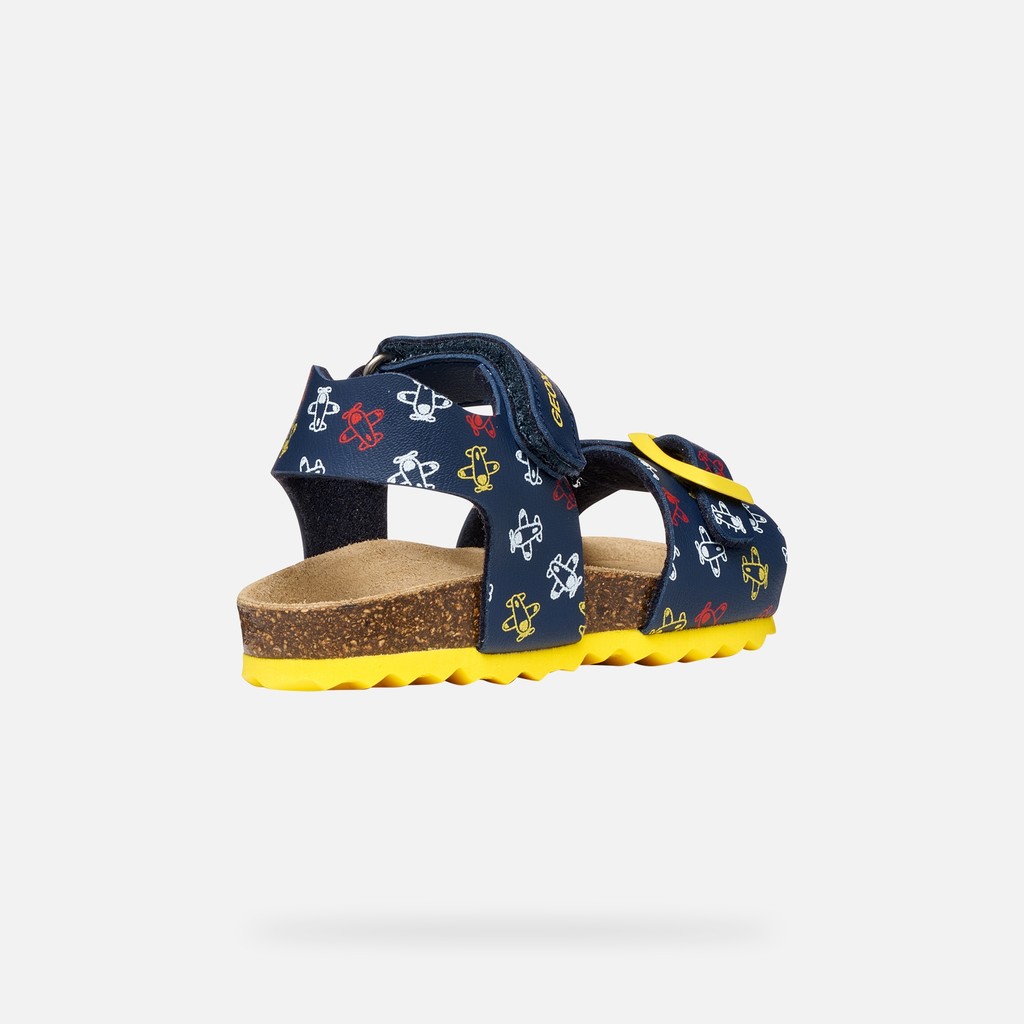 Sandalias abiertas SANDAL CHALKI NI&Ntilde;O PEQUE&Ntilde;O Azul marino/Amarillo - image number 4 | GEOX