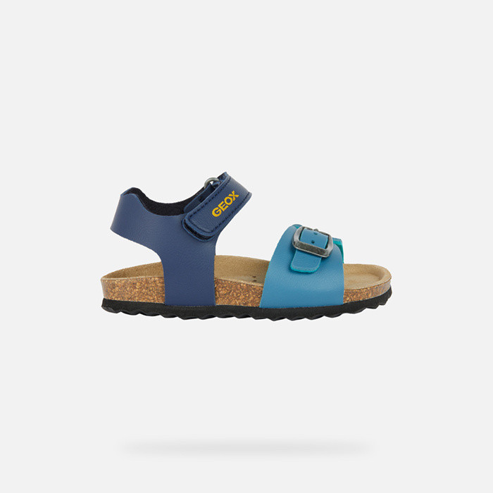 Sandálias com tiras SANDAL CHALKI BABY Azul esverdeado/Azul marinho | GEOX