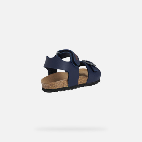 open sandals SANDAL CHALKI BABY Navy/Dark Red - image number 4 | GEOX